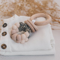Ring Pop Teething Rattle Leopard Cream