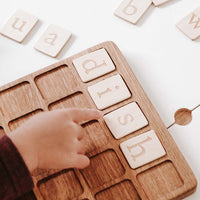 Reversible Alphabet Board | Lowercase Alphabet Cards | Wooden Educational Learning Board | Early Learning | Letter Board | Alphabet Board | Montessori Approach | Homeschooling