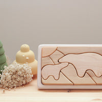 Bear Puzzle | Wooden Heirloom Puzzle | Mosaic Puzzle | Eco-Friendly Toy | Children's Toy | Open Ended Toy | Small World Play