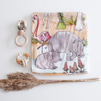 Savannah Baby Gift Bundle | Ring Pop Rattle in Leopard Cream | Trio Freezer Teether in Mango Tango | Savannah Baby Wrap Swaddle