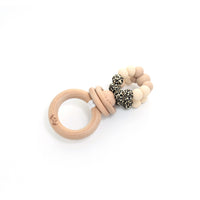 Ring Pop Rattle in Leopard Cream