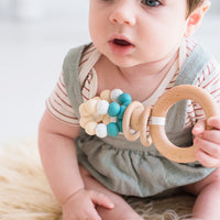Ring Pop Teething Rattle | Duck Egg Blue
