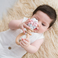 Ring Pop Teething Rattle Marble Pink