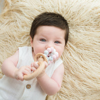 Ring Pop Teething Rattle Marble Pink