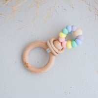 Ring Pop Teething Rattle | Pastel Rainbow