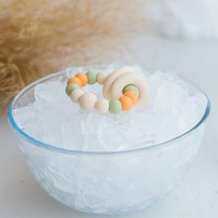 Savannah Baby Gift Bundle | Ring Pop Rattle in Leopard Cream | Trio Freezer Teether in Mango Tango | Savannah Baby Wrap Swaddle