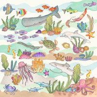 Ocean Marine Animals Swaddle Wrap Blanket | Lluie
