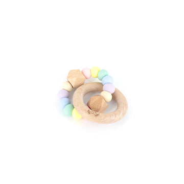 Hexx Teething Rattle | Pastel Rainbow