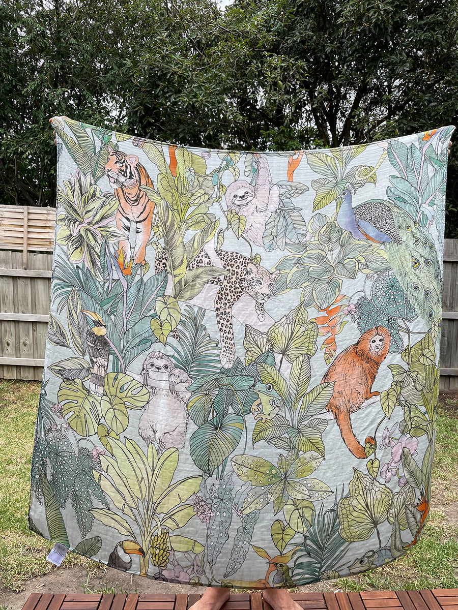 *SECONDS* Baby Muslin Swaddle Wrap | Jungle