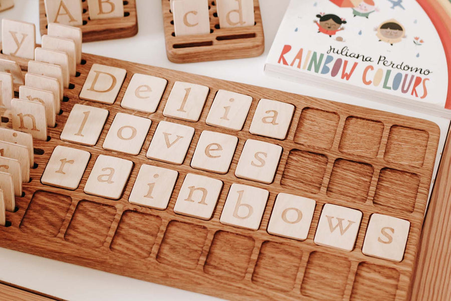 Large Alphabet Board | Lowercase Alphabet Cards | Wooden Educational Learning Board | Early Learning | Letter Board | Alphabet Board | Montessori Approach | Homeschooling