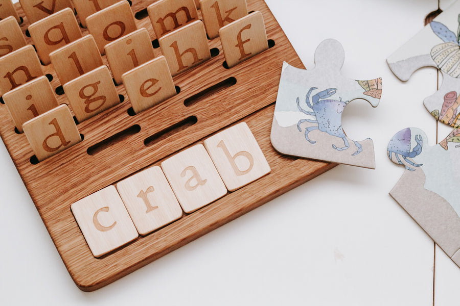  Reversible Alphabet Board | Lowercase Alphabet Cards | Wooden Educational Learning Board | Early Learning | Letter Board | Alphabet Board | Montessori Approach | Homeschooling