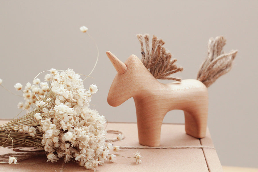 Wooden Eco-Friendly Heirloom Unicorn | Children's Wooden Toy | Open Ended Toy