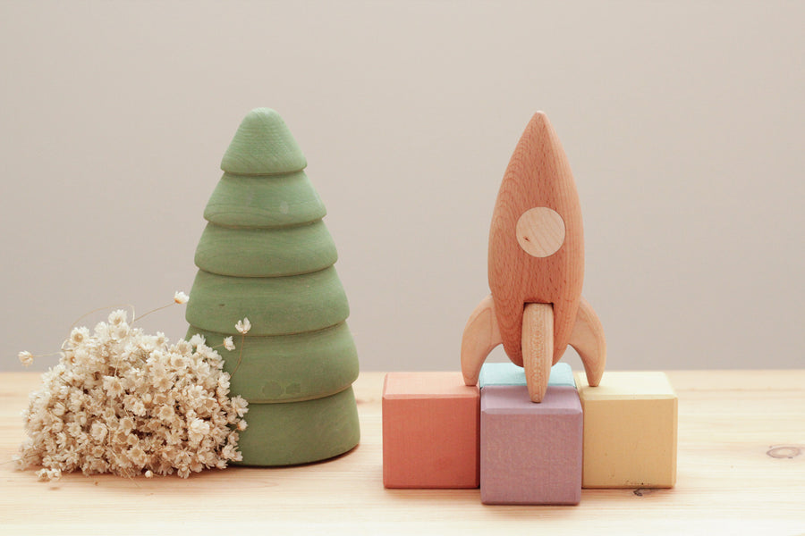 Wooden Heirloom Rocket | Eco-Friendly Toy | Children's Toy | Open Ended Toy | Small World Play