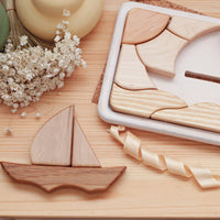 Boat Puzzle | Wooden Heirloom Puzzle | Mosaic Puzzle | Eco-Friendly Toy | Children's Toy | Open Ended Toy | Small World Play