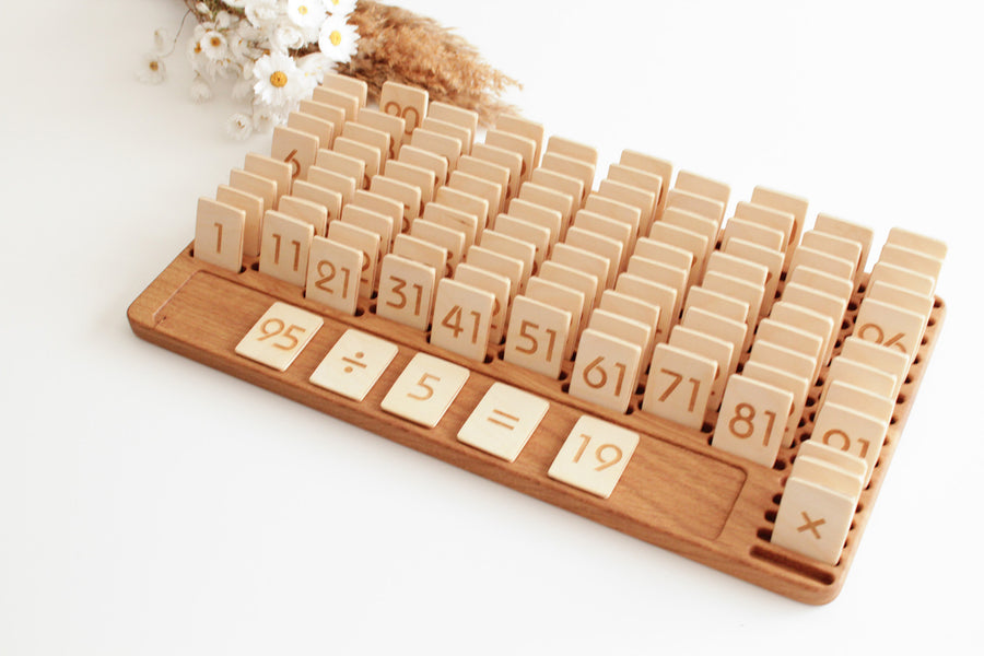 Large Wooden Number Board | NUmbers 1 - 100 | Addition Subtraction Multiplication and Division