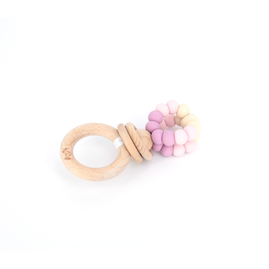 Ring Pop Teething Rattle Dusty mauve