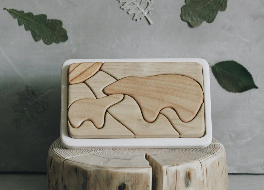 Bear Puzzle | Wooden Heirloom Puzzle | Mosaic Puzzle | Eco-Friendly Toy | Children's Toy | Open Ended Toy | Small World Play