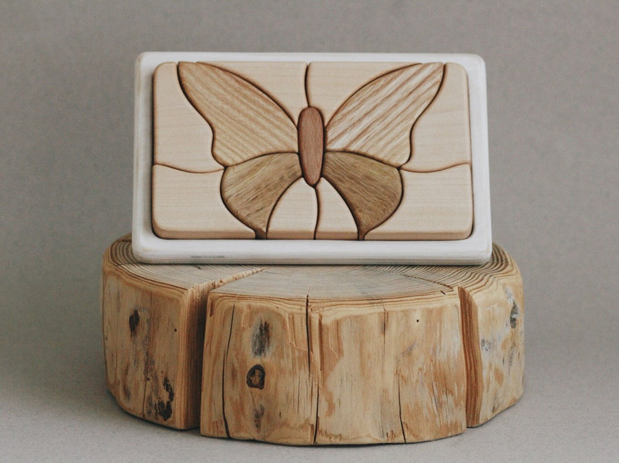 Butterfly Puzzle | Wooden Heirloom Puzzle | Mosaic Puzzle | Eco-Friendly Toy | Children's Toy | Open Ended Toy | Small World Play